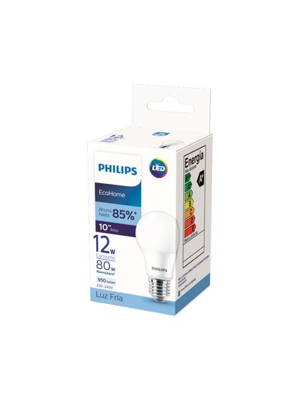 LAMPARA LED E27 A60 12W 6500K 220-240V ECOHOME - PHILIPS