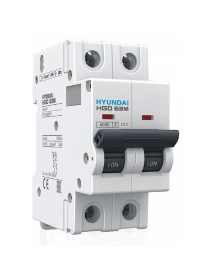 DISYUNTOR TERM DIN 2P 032A 6KA HGD63-N - HYUNDAI