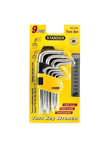 LLAVE TORX STANDER  CORTO 9PCS SD058