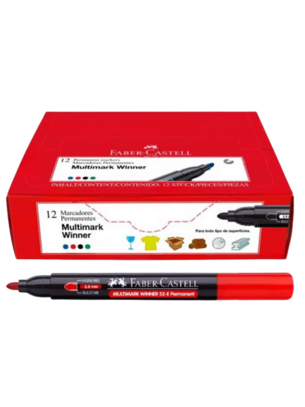 MARCADOR FABER X CAJA 12 UND - ROJO