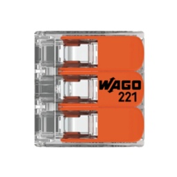 [5754] CONECTOR/EMPALME RAP. WAGO 221/413 - 0,5 A 4mm2 (3 CONEX)